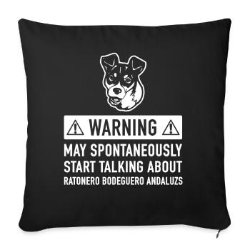 Funny Ratonero Bodeguero Andaluz's Gift Idea - Sofa pillowcase 17,3'' x 17,3'' (45 x 45 cm) - black - Front