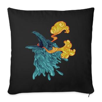 Rabenwasser - Sofakissenbezug 45 x 45 cm - Schwarz - Vorne