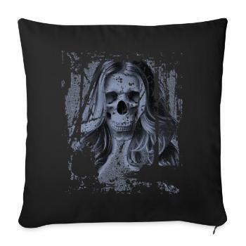 Skull girl blue - Sofa pillowcase 17,3'' x 17,3'' (45 x 45 cm) - black - Front