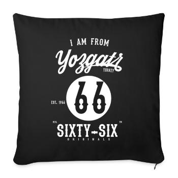 66 YOZGAT - Sofa pillowcase 17,3'' x 17,3'' (45 x 45 cm) - black - Front