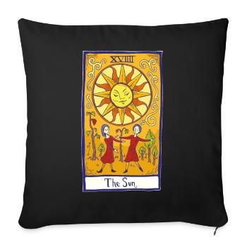 Sun XVIII Tarot - Sofa pillowcase 17,3'' x 17,3'' (45 x 45 cm) - black - Front