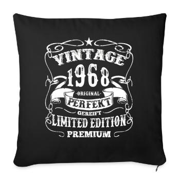 Vintage 1968 Geburtstags-Geschenk - Sofakissenbezug 45 x 45 cm - Schwarz - Vorne