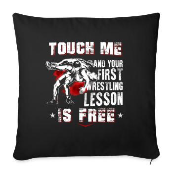 Lutte lutte - Housse de coussin décorative 45 x 45 cm - noir - Devant