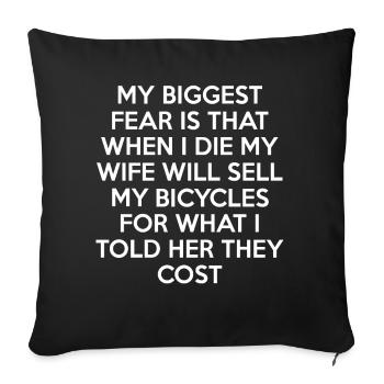 Bike-riding bike - Sofa pillowcase 17,3'' x 17,3'' (45 x 45 cm) - black - Front