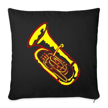 Tuba Musik in Neonfarben - Sofakissenbezug 45 x 45 cm - Schwarz - Vorne