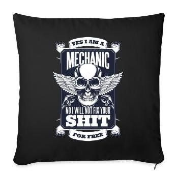 Mechanics Skull Rock - Sofa pillowcase 17,3'' x 17,3'' (45 x 45 cm) - black - Front