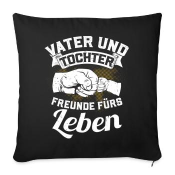 Père et fille - amis pour la vie - Housse de coussin décorative 45 x 45 cm - noir - Devant