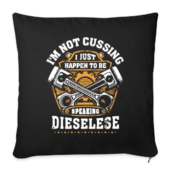 Chemise de mécanicien diesel - Housse de coussin décorative 45 x 45 cm - noir - Devant