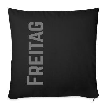 Friday weekday as text - Sofa pillowcase 17,3'' x 17,3'' (45 x 45 cm) - black - Front