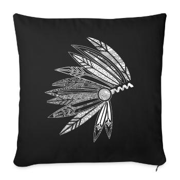 Headdress of a chief - Sofa pillowcase 17,3'' x 17,3'' (45 x 45 cm) - black - Front