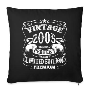 Vintage 2005 - Sofa pillowcase 17,3'' x 17,3'' (45 x 45 cm) - black - Front