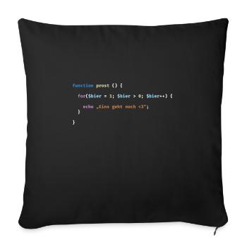 Prost Bier Nerd Code Geschenk - Sofakissenbezug 45 x 45 cm - Schwarz - Vorne
