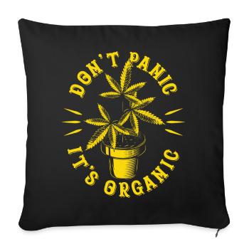 Cannabis Biologique - Housse de coussin décorative 45 x 45 cm - noir - Devant