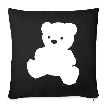 A simple teddy bear - Sofa pillowcase 17,3'' x 17,3'' (45 x 45 cm) - black - Front