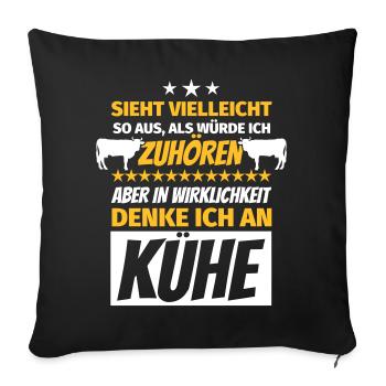 Cow lovers gifts funny saying cow cows - Sofa pillowcase 17,3'' x 17,3'' (45 x 45 cm) - black - Front