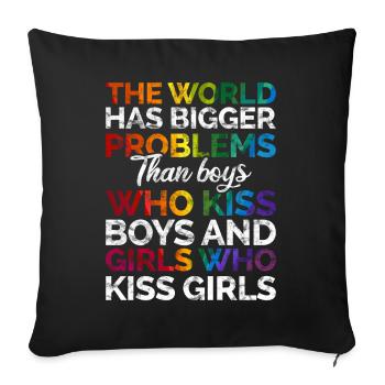 Gay Pride - Sofa pillowcase 17,3'' x 17,3'' (45 x 45 cm) - black - Front