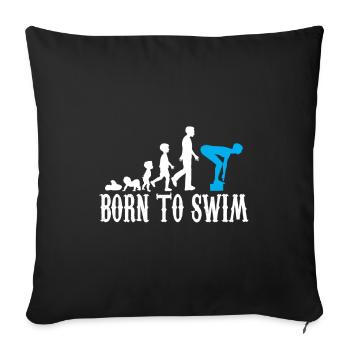 Schwimmer Evolution Geburt Baby Kind Geschenk - Sofakissenbezug 45 x 45 cm - Schwarz - Vorne