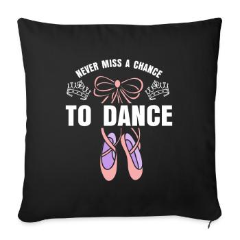 Cadeau de danse de ballet - Housse de coussin décorative 45 x 45 cm - noir - Devant
