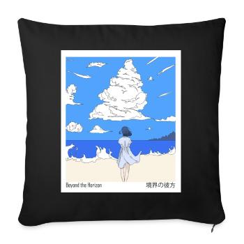 Beyond the horizon - Sofa pillowcase 17,3'' x 17,3'' (45 x 45 cm) - black - Front