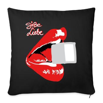 Suesse Liebe - Sofakissenbezug 45 x 45 cm - Schwarz - Vorne