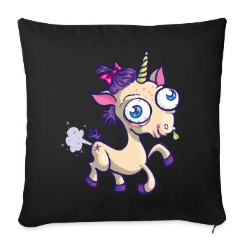 Hässliches Einhorn - Sofakissenbezug 45 x 45 cm - Schwarz - Vorne