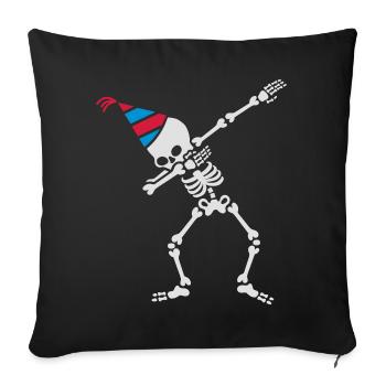 Dab skeleton dabbing birthday party hat - Sofakissenbezug 45 x 45 cm - Schwarz - Vorne