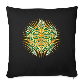 Hawaii Maori turtle tattoo - Sofa pillowcase 17,3'' x 17,3'' (45 x 45 cm) - black - Front