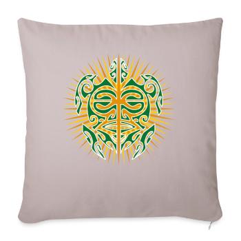 Tatouage de tortue maori à Hawaï - Housse de coussin décorative 45 x 45 cm - taupe clair - Devant