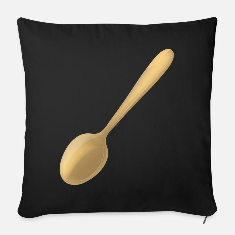 ein goldener Löffel - Sofakissenbezug 45 x 45 cm - Schwarz