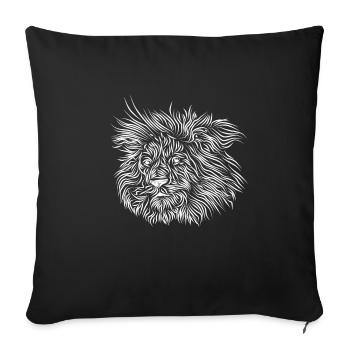 Lion ACHTENKAS - Sofa pillowcase 17,3'' x 17,3'' (45 x 45 cm) - black - Front