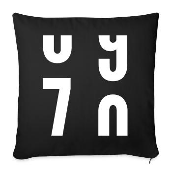 70 ans - Housse de coussin décorative 45 x 45 cm - noir - Devant
