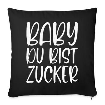 Bébé Tu es sucre Doux Cadeau De l’Amour - Housse de coussin décorative 45 x 45 cm - noir - Devant