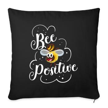 Bee positive bees saying beekeepers - Sofa pillowcase 17,3'' x 17,3'' (45 x 45 cm) - black - Front