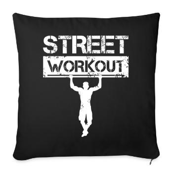symbole d’entraînement de rue callisthenics pull up icône - Housse de coussin décorative 45 x 45 cm - noir - Devant