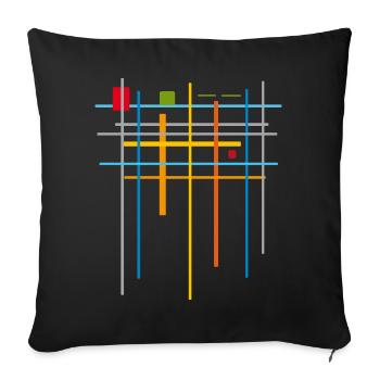 Architecture Minimal Pattern 25 - Sofa pillowcase 17,3'' x 17,3'' (45 x 45 cm) - black - Front