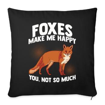 Renard - Housse de coussin décorative 45 x 45 cm - noir - Devant