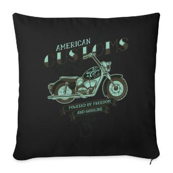 Moto motocycliste moto - Housse de coussin décorative 45 x 45 cm - noir - Devant