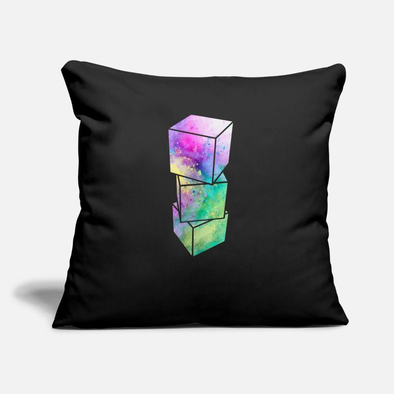 Cube 3D Housse de coussin décorative 45 x 45 cm