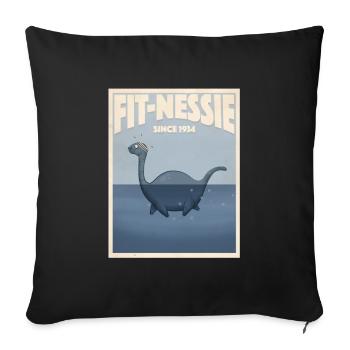 FIT-NESSIE - Sofakissenbezug 45 x 45 cm - Schwarz - Vorne