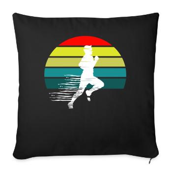 Laufender Sportlicher Mann Sunset - Sofakissenbezug 45 x 45 cm - Schwarz - Vorne
