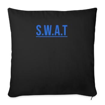 Chemise SWAT unie sombre Mardi Gras - Housse de coussin décorative 45 x 45 cm - noir - Devant