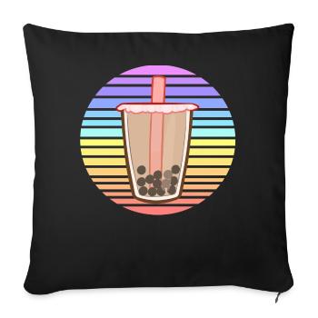 Bubble Tea Sunset - Housse de coussin décorative 45 x 45 cm - noir - Devant