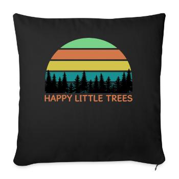 Happy little Trees Sunset - Housse de coussin décorative 45 x 45 cm - noir - Devant