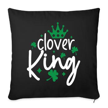 Fête de la Saint-Patrick - Roi du trèfle - Roi du trèfle - Housse de coussin décorative 45 x 45 cm - noir - Devant