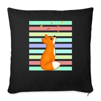 Red fox in the sunset - Sofa pillowcase 17,3'' x 17,3'' (45 x 45 cm) - black - Front