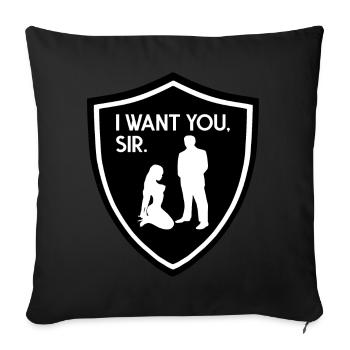 BDSM T-Shirt I WANT YOU SIR - Housse de coussin décorative 45 x 45 cm - noir - Devant