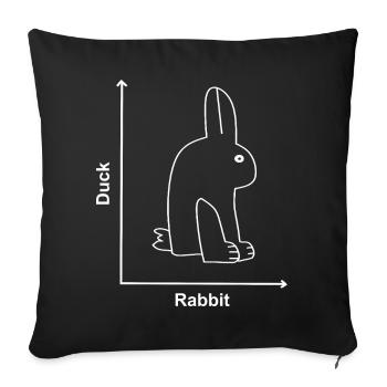 Kaninchen Ente Lustige Tiere - Sofakissenbezug 45 x 45 cm - Schwarz - Vorne