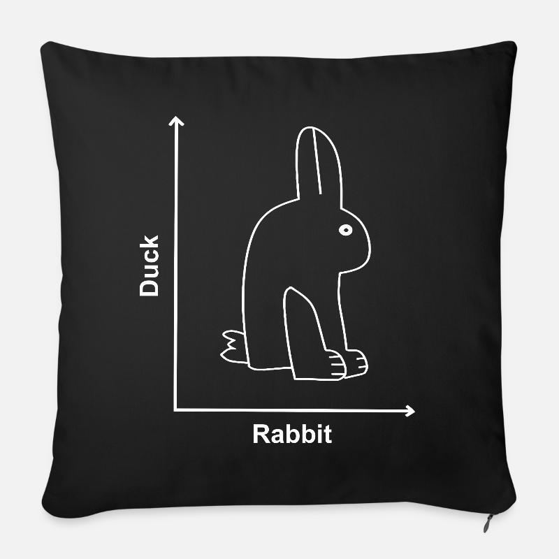 Rabbit Duck Funny Animals - Sofa pillowcase 17,3'' x 17,3'' (45 x 45 cm) - black