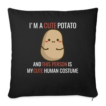 I’m a cute Potato - Housse de coussin décorative 45 x 45 cm - noir - Devant