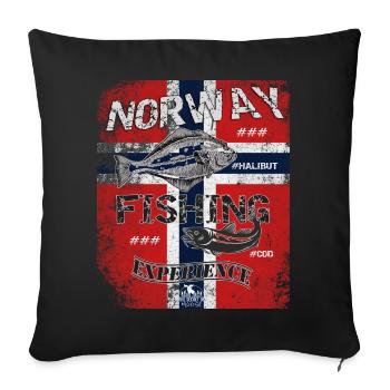 Norway Fishing Flag Fishing Fish Design - Sofa pillowcase 17,3'' x 17,3'' (45 x 45 cm) - black - Front